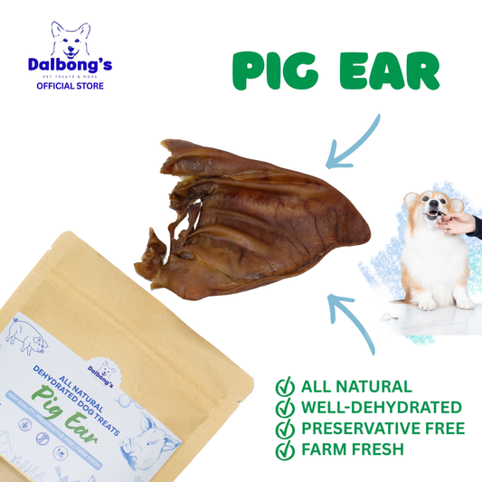 ALL-NATURAL Pig Ear Dehydrated Dog Treats by Dalbong's