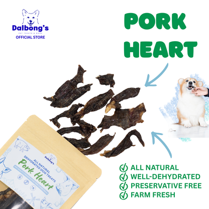 ALL-NATURAL Pork Heart Dehydrated Dog Treats by Dalbong's