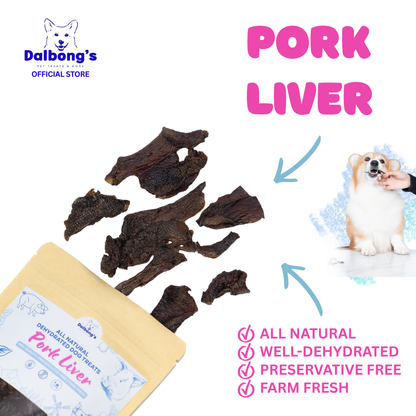 ALL-NATURAL Pork Liver Dehydrated Dog Treats by Dalbong's