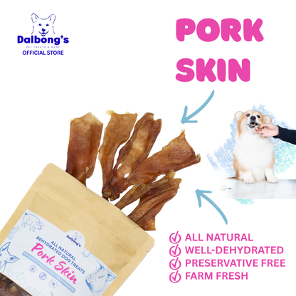 ALL-NATURAL Pork Skin Dehydrated Dog Treats by Dalbong's