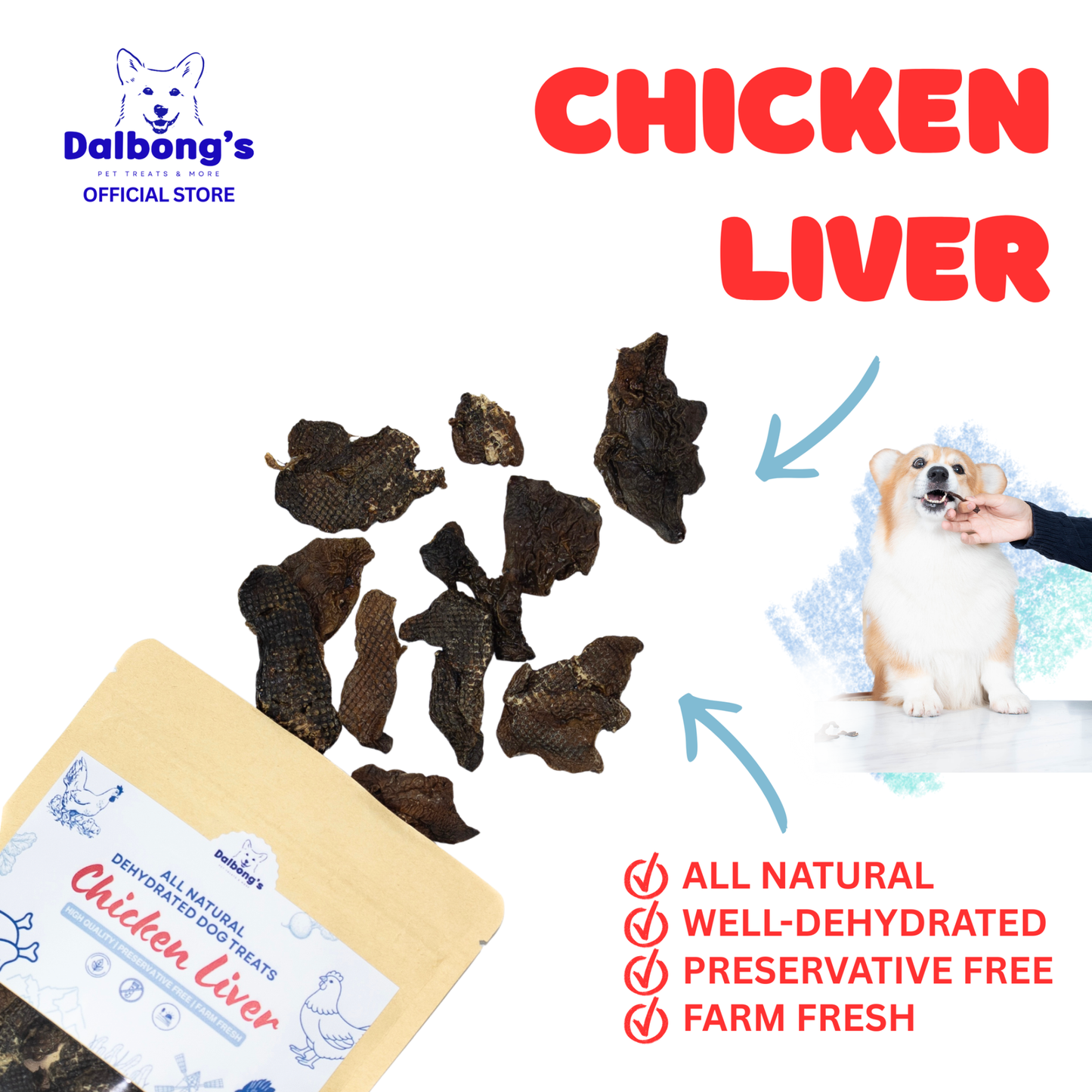 ALL-NATURAL Chicken Liver Dog Treats by Dalbong's