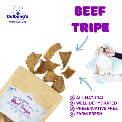 ALL-NATURAL Beef Tripe Dog Treats by Dalbong's