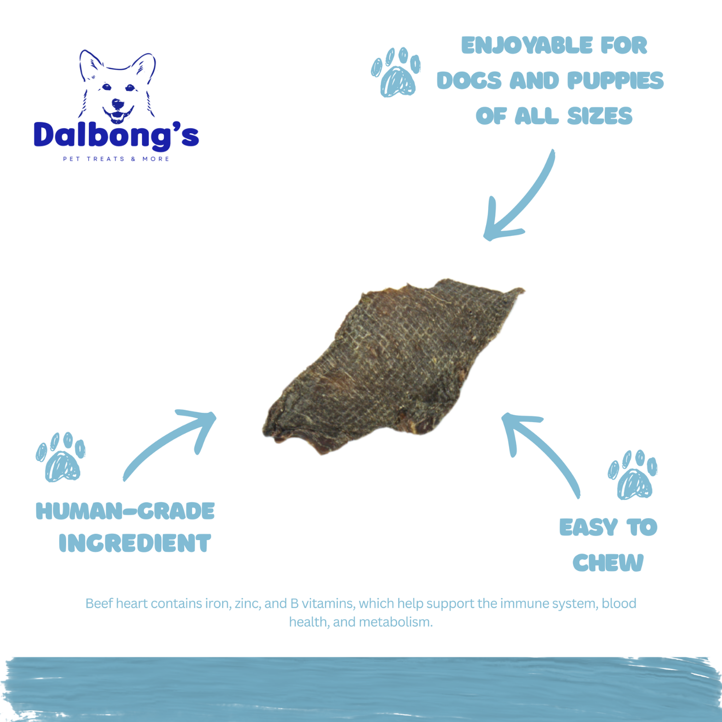 ALL-NATURAL Beef Heart Dog Treats by Dalbong's