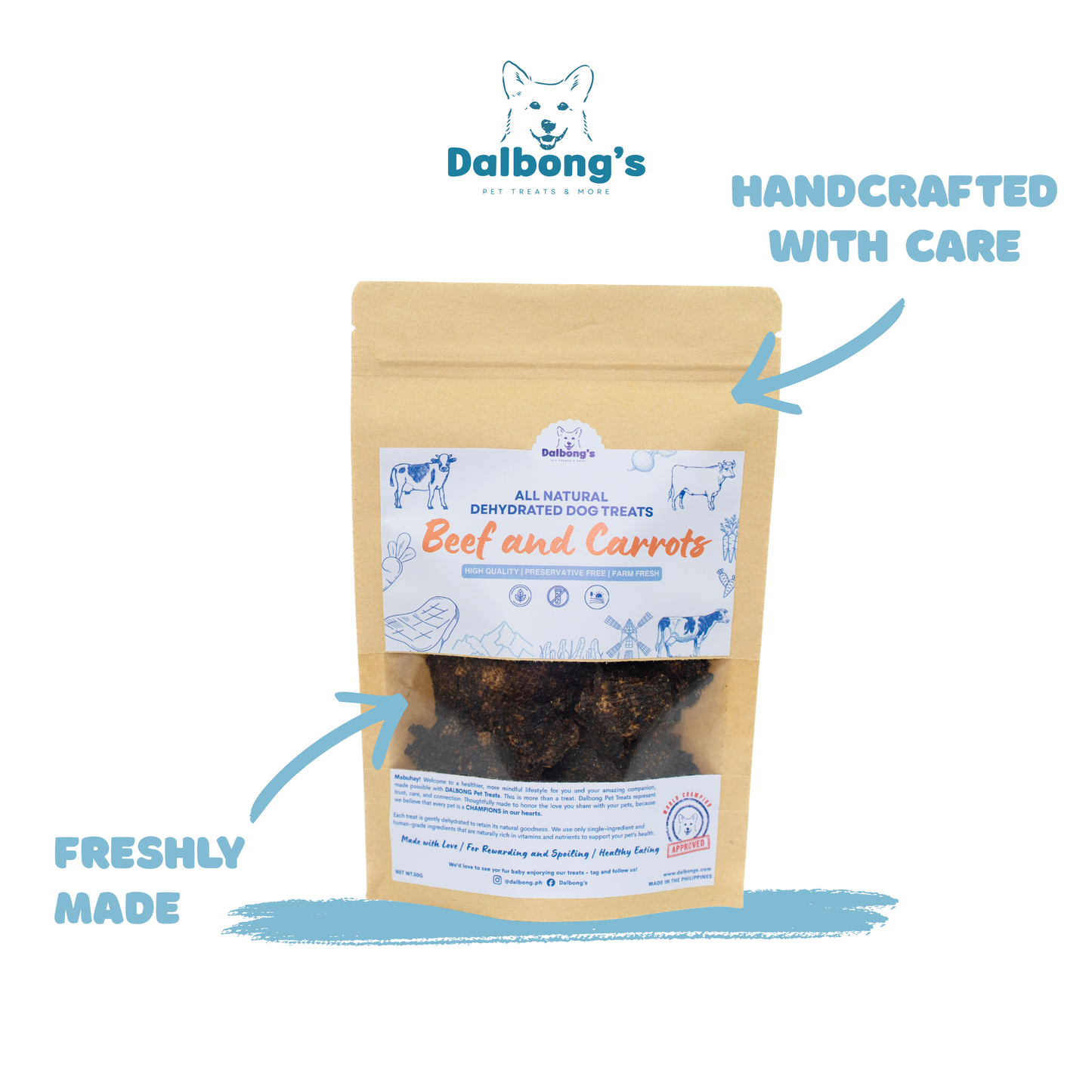 ALL-NATURAL Beef and Carrots Dog Treats by Dalbong's