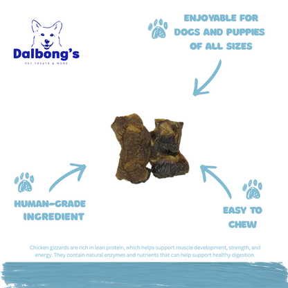 ALL-NATURAL Chicken Gizzard Dog Treats by Dalbong's