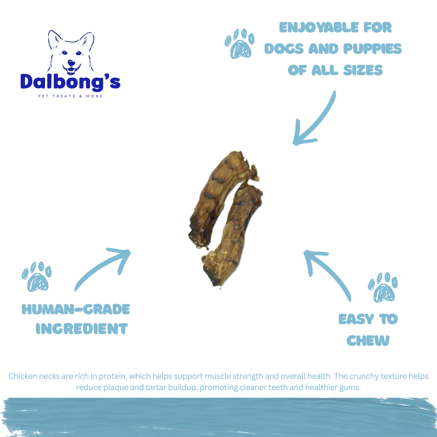 ALL-NATURAL Chicken Neck Dog Treats by Dalbong's