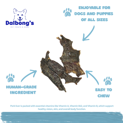 ALL-NATURAL Pork Liver Dehydrated Dog Treats by Dalbong's