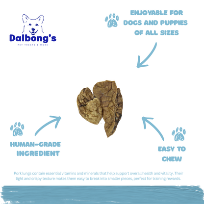 ALL-NATURAL Pork Lungs Dehydrated Dog Treats by Dalbong's