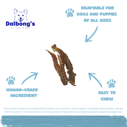 ALL-NATURAL Pork Strips Dehydrated Dog Treats by Dalbong's