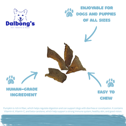 ALL-NATURAL Pumpkin Dehydrated Dog Treats by Dalbong's