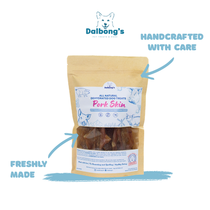 ALL-NATURAL Pork Skin Dehydrated Dog Treats by Dalbong's