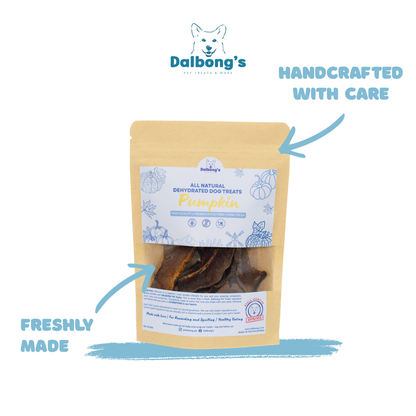 ALL-NATURAL Pumpkin Dehydrated Dog Treats by Dalbong's